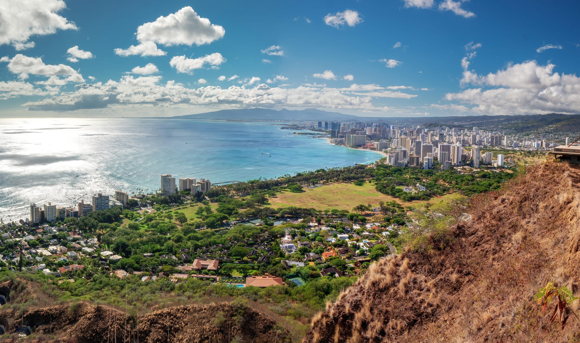 A city skyline in Hawaii